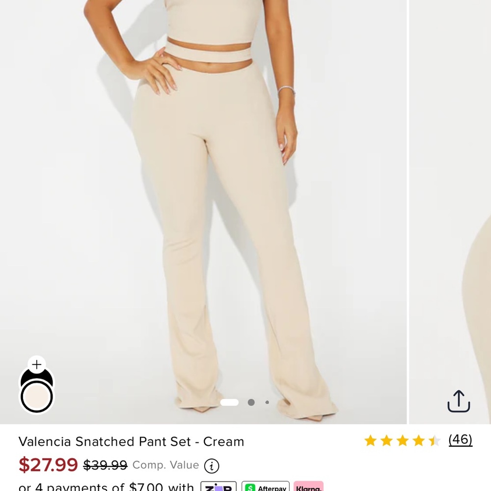 Fashion Nova Cream Boot Cut Velour Pants